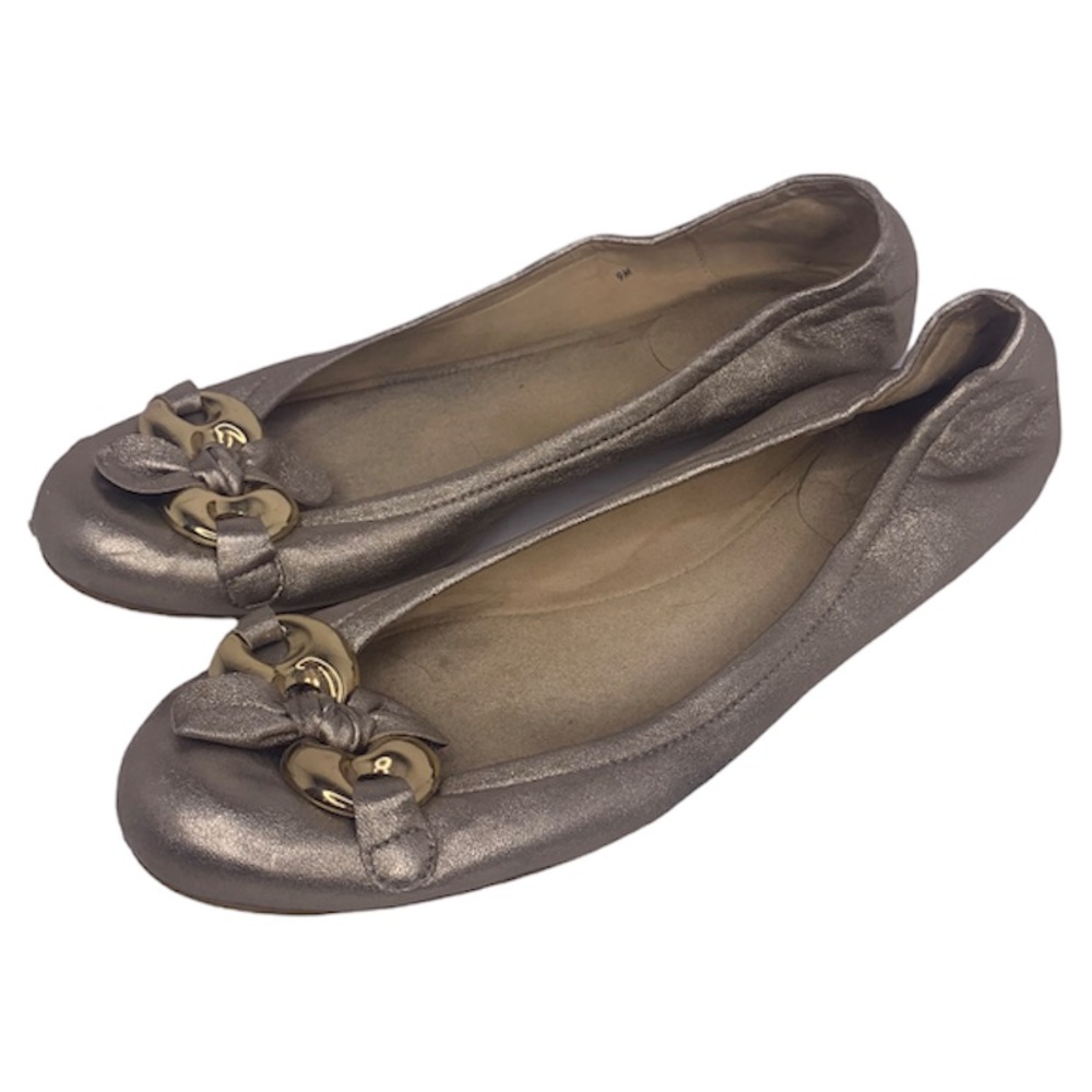 Stuart Weitzman Gold buckle leather ballet flats size 9